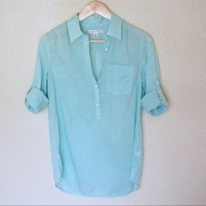 Banana Republic Blue Gingham Popover